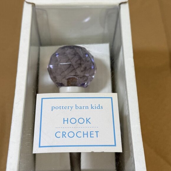 Pottery Barn Kids Hook Crochet Purple Crystal Design 2-Pack Towels Hat Nursery - Picture 2 of 5